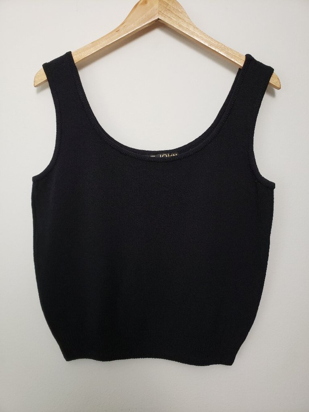 ST. JOHN Basics Medium Black Knit Tank Top Shirt